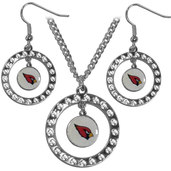 Arizona Cardinals Rhinestone Hoop Jewelry Set (SSKG) - 757 Sports Collectibles