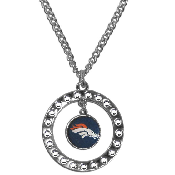 Denver Broncos Rhinestone Hoop Necklace (SSKG) - 757 Sports Collectibles