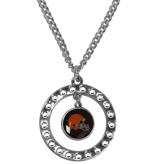 Cleveland Browns Rhinestone Hoop Necklace (SSKG) - 757 Sports Collectibles