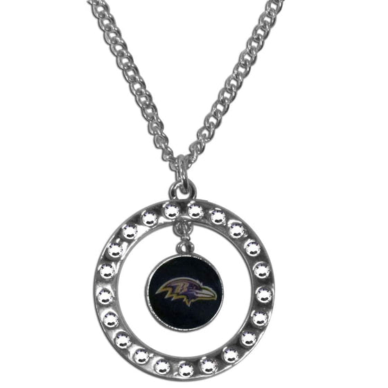 Baltimore Ravens Rhinestone Hoop Necklace (SSKG) - 757 Sports Collectibles