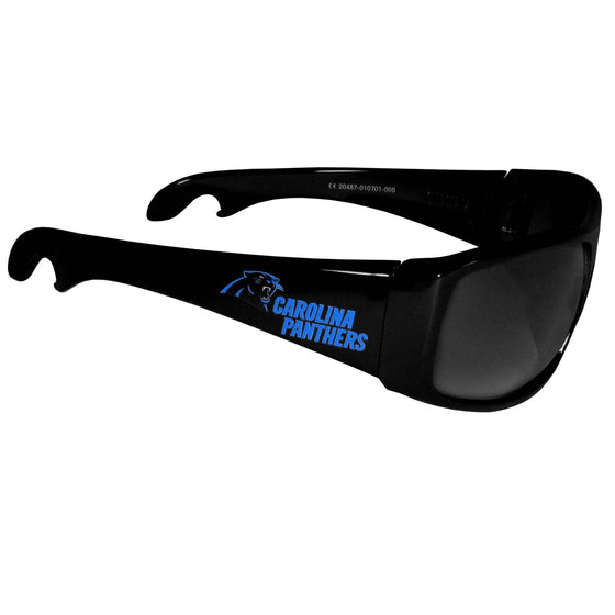 Carolina Panthers Wrap Bottle Opener Sunglasses - 757 Sports Collectibles