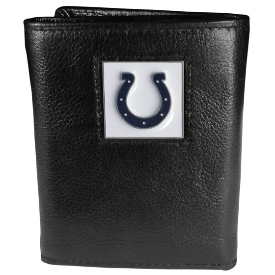 Indianapolis Colts Deluxe Leather Tri-fold Wallet Packaged in Gift Box (SSKG) - 757 Sports Collectibles