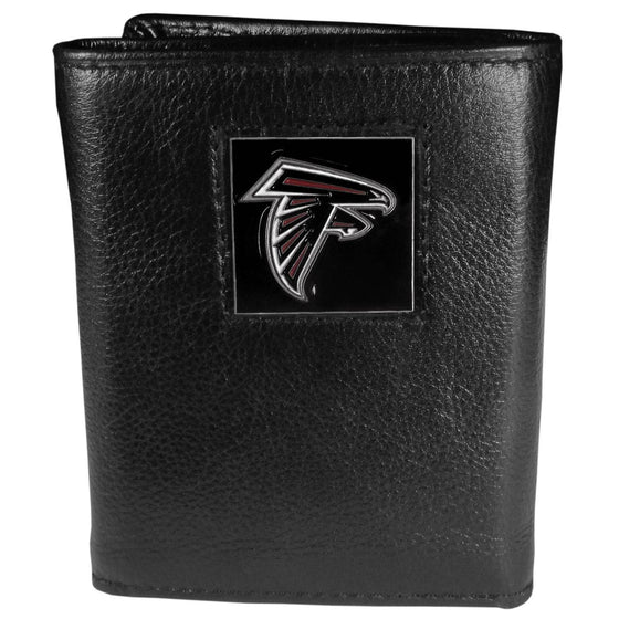 Atlanta Falcons Deluxe Leather Tri-fold Wallet Packaged in Gift Box (SSKG) - 757 Sports Collectibles