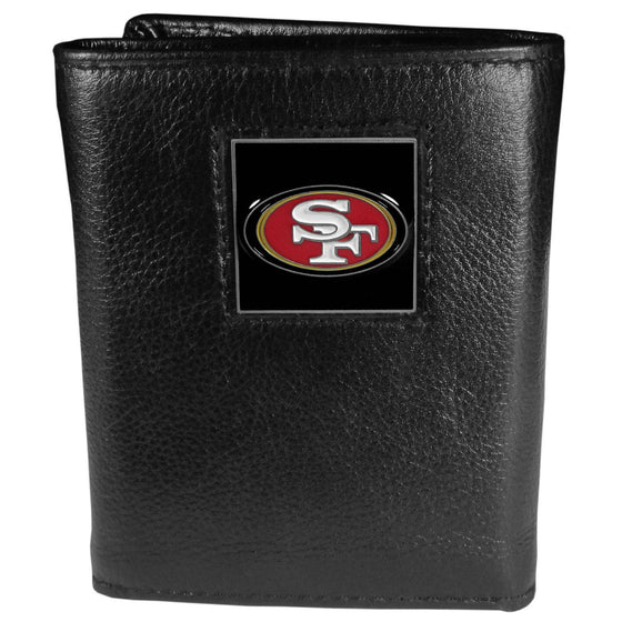 San Francisco 49ers Deluxe Leather Tri-fold Wallet Packaged in Gift Box (SSKG) - 757 Sports Collectibles