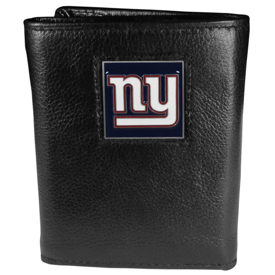 New York Giants Deluxe Leather Tri-fold Wallet Packaged in Gift Box (SSKG) - 757 Sports Collectibles