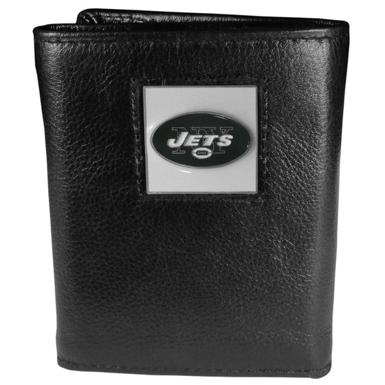 New York Jets Deluxe Leather Tri-fold Wallet Packaged in Gift Box (SSKG) - 757 Sports Collectibles