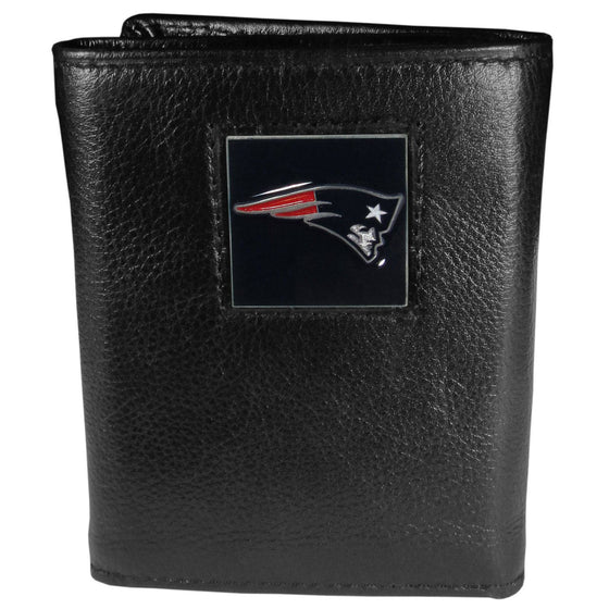 New England Patriots Leather Tri-fold Wallet (SSKG) - 757 Sports Collectibles