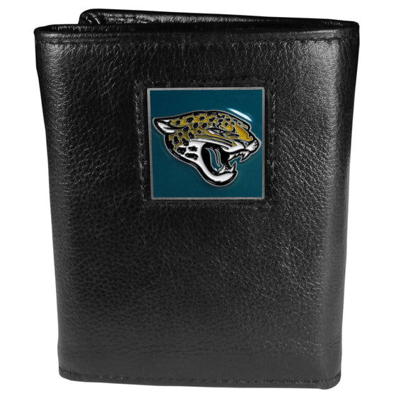 Jacksonville Jaguars Deluxe Leather Tri-fold Wallet (SSKG) - 757 Sports Collectibles
