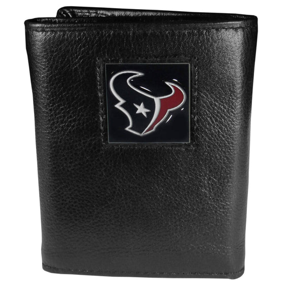 Houston Texans Deluxe Leather Tri-fold Wallet Packaged in Gift Box (SSKG) - 757 Sports Collectibles