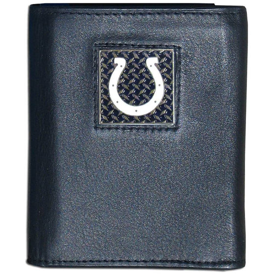 Indianapolis Colts Gridiron Leather Tri-fold Wallet Packaged in Gift Box (SSKG) - 757 Sports Collectibles