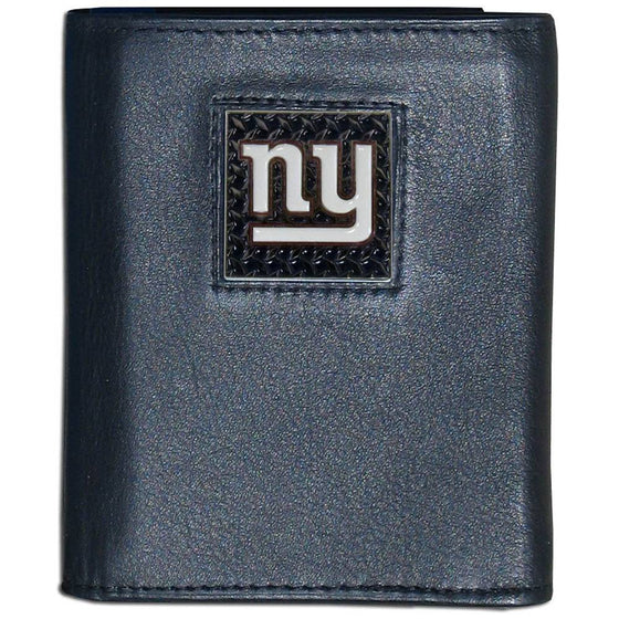 New York Giants Gridiron Leather Tri-fold Wallet Packaged in Gift Box (SSKG) - 757 Sports Collectibles