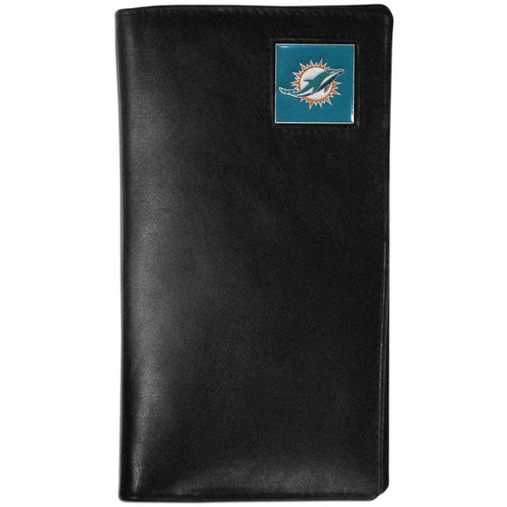 Miami Dolphins Leather Tall Wallet (SSKG) - 757 Sports Collectibles