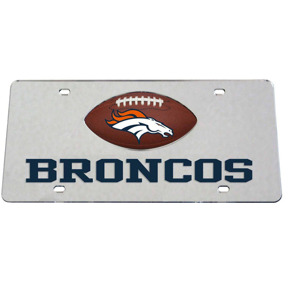 Denver Broncos Mirrored Plate (SSKG) - 757 Sports Collectibles