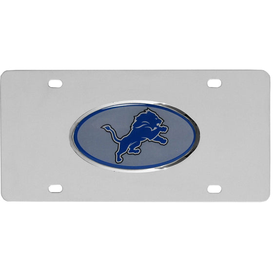 Detroit Lions Steel License Plate with Domed Emblem (SSKG) - 757 Sports Collectibles