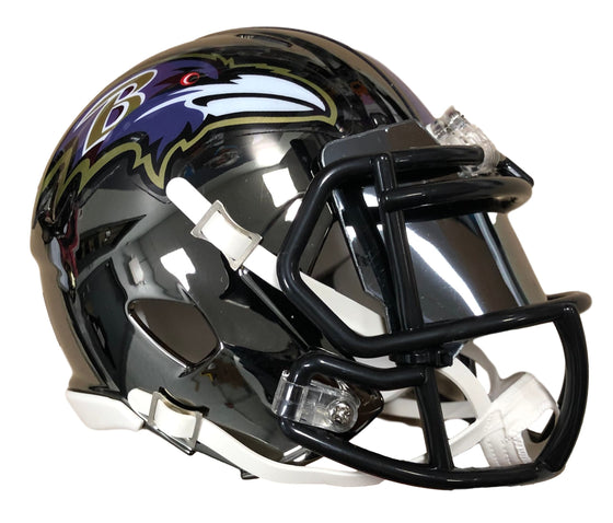 Baltimore Ravens Black Chrome Speed Mini Helmet with Chrome Visor