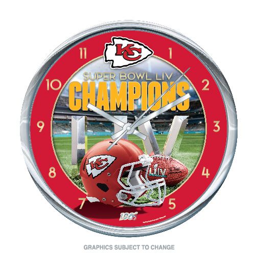 Kansas City Chiefs Super Bowl LIV 54 Champions Chrome Clock
