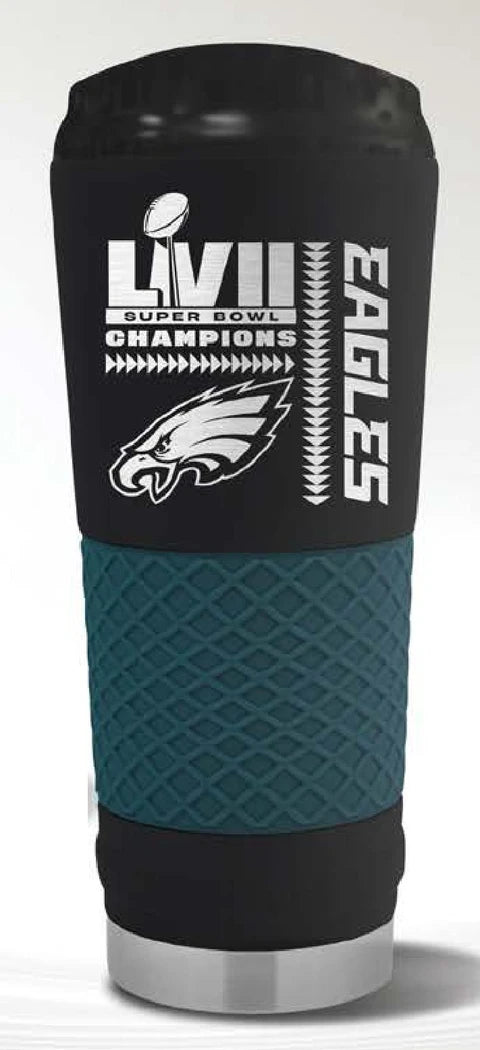 Philadelphia Eagles Super Bowl LVII Etched 24oz Draft Vacuum Seal Stainless Steel Tumbler