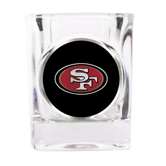 San Francisco 49ers 2 oz. Square Shot Glass with Metallic Applique