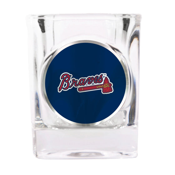 Atlanta Braves 2 oz. Square Shot Glass with Metallic Applique