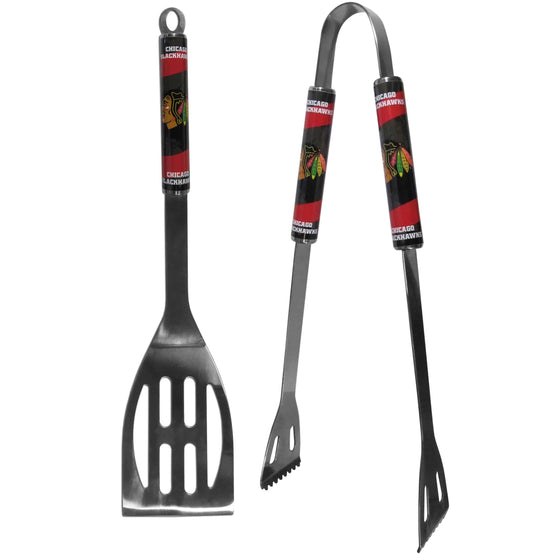 Chicago Blackhawks�� 2 pc Steel BBQ Tool Set (SSKG) - 757 Sports Collectibles