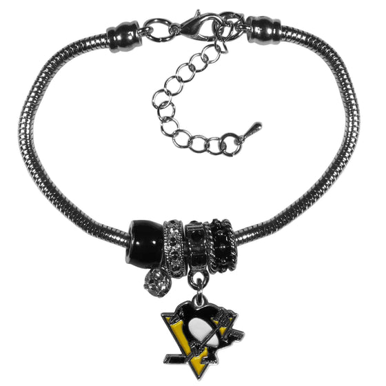 Pittsburgh Penguins�� Euro Bead Bracelet (SSKG) - 757 Sports Collectibles