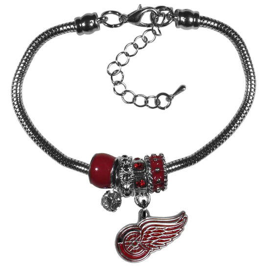 Detroit Red Wings�� Euro Bead Bracelet (SSKG) - 757 Sports Collectibles