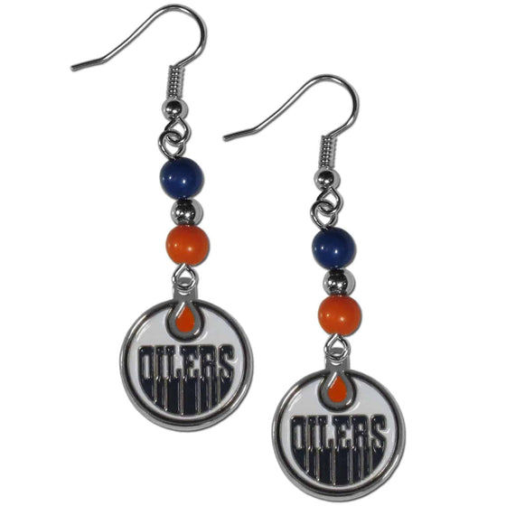 Edmonton Oilers�� Fan Bead Dangle Earrings (SSKG) - 757 Sports Collectibles