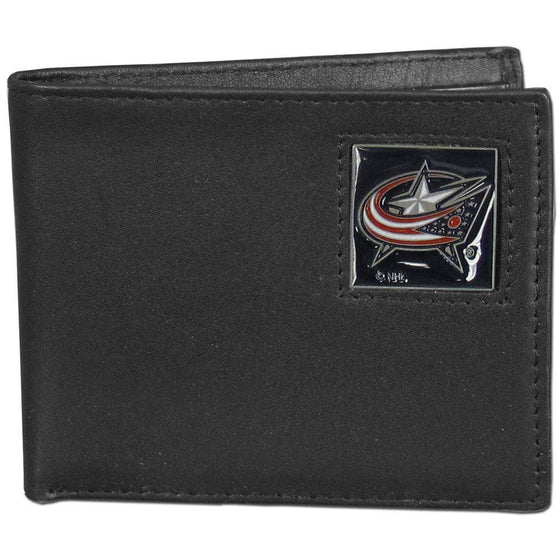 Columbus Blue Jackets�� Leather Bi-fold Wallet Packaged in Gift Box (SSKG) - 757 Sports Collectibles