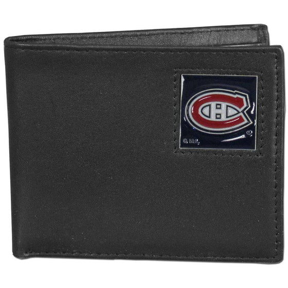 Montreal Canadiens�� Leather Bi-fold Wallet Packaged in Gift Box (SSKG) - 757 Sports Collectibles