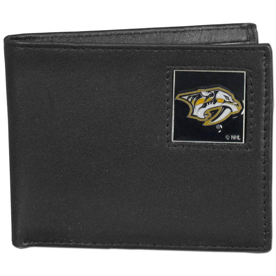 Nashville Predators�� Leather Bi-fold Wallet Packaged in Gift Box (SSKG) - 757 Sports Collectibles