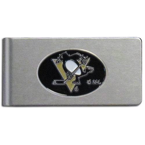 Pittsburgh Penguins�� Brushed Metal Money Clip (SSKG) - 757 Sports Collectibles