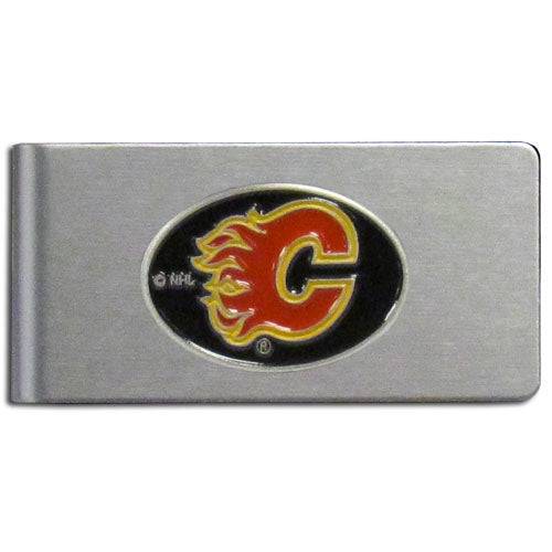 Calgary Flames�� Brushed Metal Money Clip (SSKG) - 757 Sports Collectibles