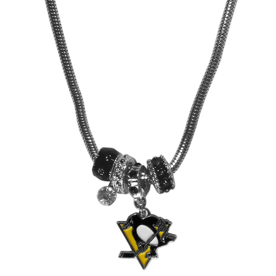 Pittsburgh Penguins�� Euro Bead Necklace (SSKG) - 757 Sports Collectibles