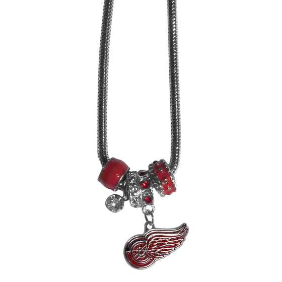 Detroit Red Wings�� Euro Bead Necklace (SSKG) - 757 Sports Collectibles