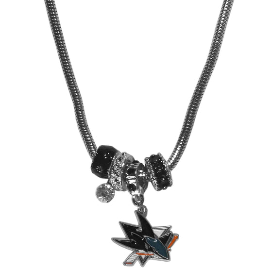 San Jose Sharks�� Euro Bead Necklace (SSKG) - 757 Sports Collectibles