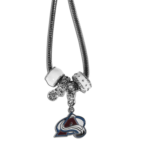 Colorado Avalanche�� Euro Bead Necklace (SSKG) - 757 Sports Collectibles