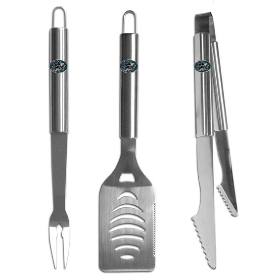 San Jose Sharks�� 3 pc Stainless Steel BBQ Set (SSKG) - 757 Sports Collectibles