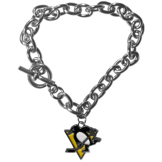 Pittsburgh Penguins�� Charm Chain Bracelet (SSKG) - 757 Sports Collectibles