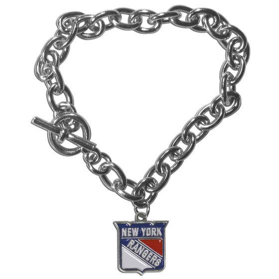 New York Rangers�� Charm Chain Bracelet (SSKG) - 757 Sports Collectibles