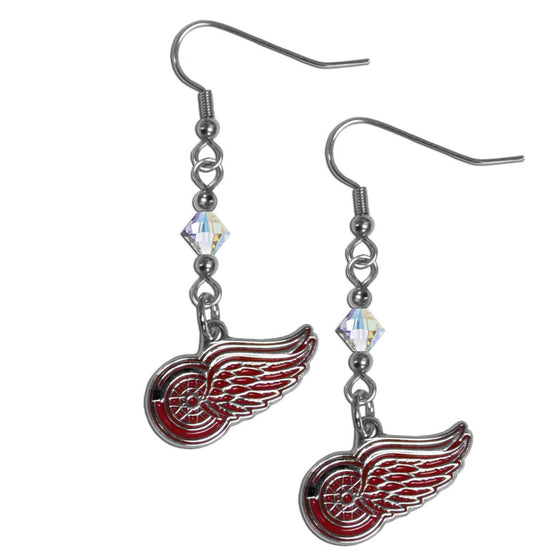Detroit Red Wings�� Crystal Dangle Earrings (SSKG) - 757 Sports Collectibles
