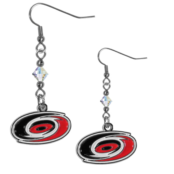 Carolina Hurricanes�� Crystal Dangle Earrings (SSKG) - 757 Sports Collectibles