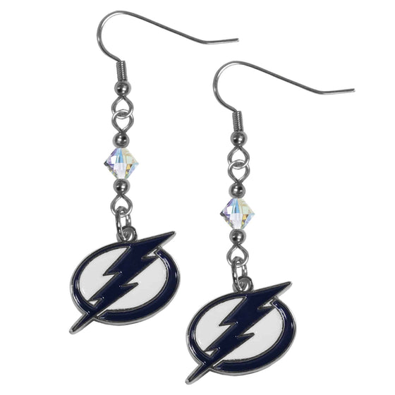 Tampa Bay Lightning�� Crystal Dangle Earrings (SSKG) - 757 Sports Collectibles