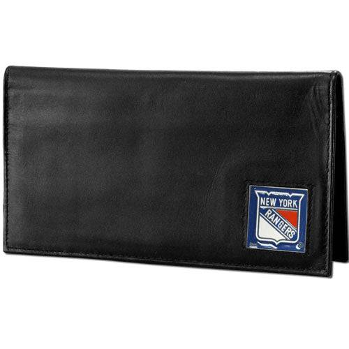 New York Rangers�� Deluxe Leather Checkbook Cover (SSKG) - 757 Sports Collectibles