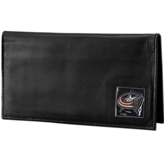 Columbus Blue Jackets�� Deluxe Leather Checkbook Cover (SSKG) - 757 Sports Collectibles