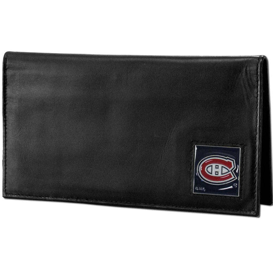 Montreal Canadiens�� Deluxe Leather Checkbook Cover (SSKG) - 757 Sports Collectibles