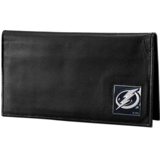 Tampa Bay Lightning�� Deluxe Leather Checkbook Cover (SSKG) - 757 Sports Collectibles