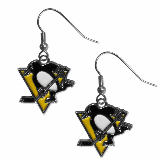 Pittsburgh Penguins�� Chrome Dangle Earrings (SSKG) - 757 Sports Collectibles