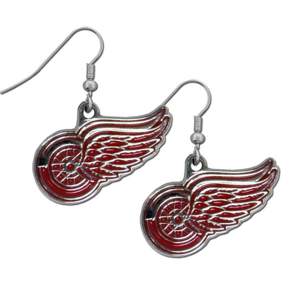 Detroit Red Wings�� Chrome Dangle Earrings (SSKG) - 757 Sports Collectibles