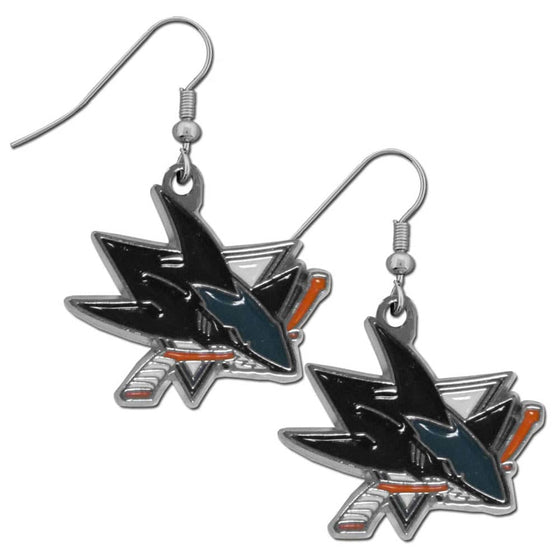 San Jose Sharks�� Chrome Dangle Earrings (SSKG) - 757 Sports Collectibles