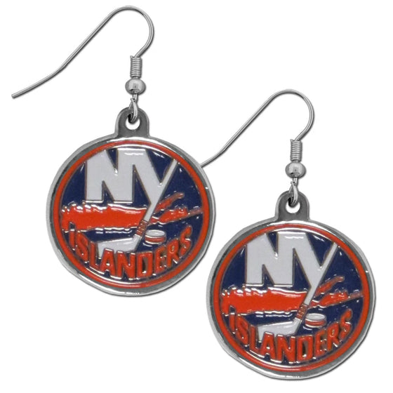 New York Islanders�� Chrome Dangle Earrings (SSKG) - 757 Sports Collectibles